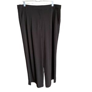H&M Black Pleated Trousers Womens Size 14 Polyester Blend